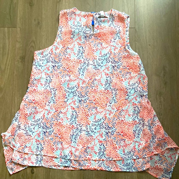 LAYERED SLEEVELESS  PRINTED BLOUSE TUNIC - Picture 5 of 12